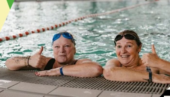 ladies at the pool